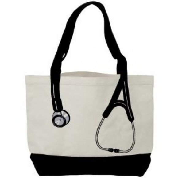 Nurse Medical Healthcare Canvas Stethoscope Tote Bag - Picture 1 of 1